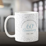 60th Wedding Anniversary Hearts Confetti Coffee Mug<br><div class="desc">Featuring delicate hearts confetti. Personalize with your special 60th wedding anniversary details in chic lettering. Designed by Thisisnotme©</div>