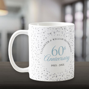 60th Wedding Anniversary Hearts Confetti Coffee Mug