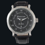 60th Wedding Anniversary Husband Gift Watch<br><div class="desc">Typography editable script text with personal name,  wedding anniversary date in black and white tones; an elegant and stylish keepsake gift from a wife to her husband. Shown here in celebration of  a sixtieth wedding anniversary but feel free to edit the text for any anniversary.</div>