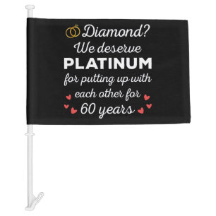 60th Wedding Anniversary I - Diamond Funny Couple Car Flag