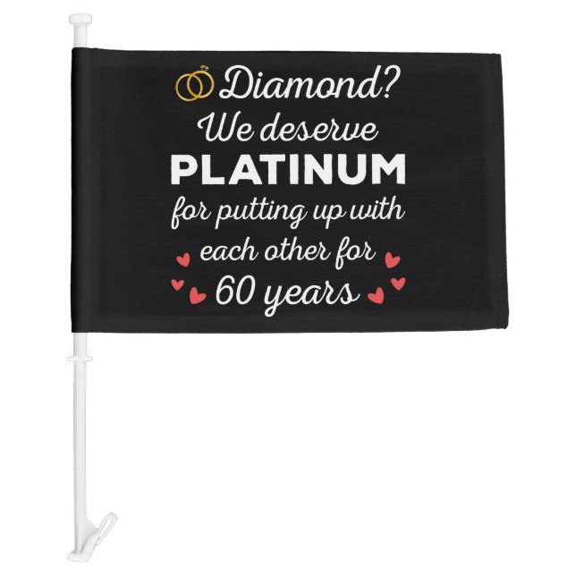 60th Wedding Anniversary I - Diamond Funny Couple Car Flag (Front)
