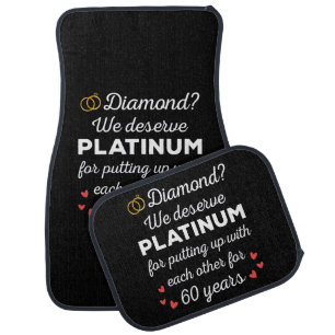 60th Wedding Anniversary I - Diamond Funny Couple Car Floor Mat