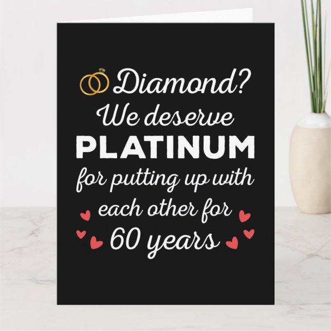 60th Wedding Anniversary I - Diamond Funny Couple Card (Front)