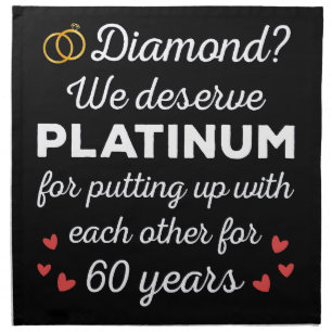 60th Wedding Anniversary I - Diamond Funny Couple Cloth Napkin