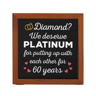 60th Wedding Anniversary I - Diamond Funny Couple Desk Organizer