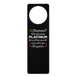 60th Wedding Anniversary I - Diamond Funny Couple Door Hanger