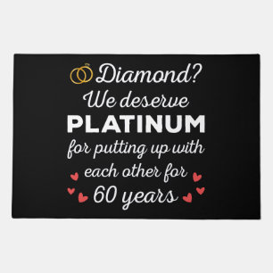 60th Wedding Anniversary I - Diamond Funny Couple Doormat