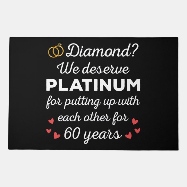 60th Wedding Anniversary I - Diamond Funny Couple Doormat (Front)