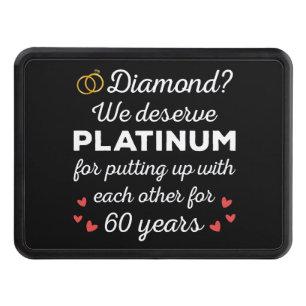 60th Wedding Anniversary I - Diamond Funny Couple Hitch Cover