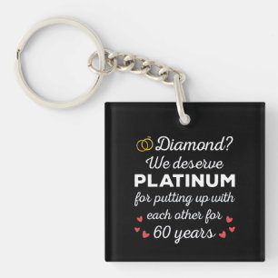 60th Wedding Anniversary I - Diamond Funny Couple Keychain