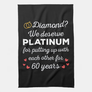 60th Wedding Anniversary I - Diamond Funny Couple Kitchen Towel