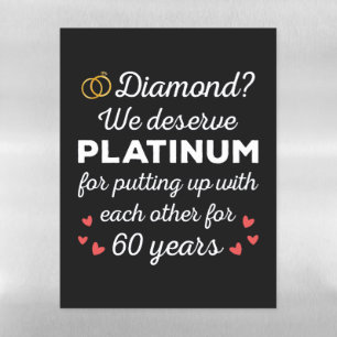 60th Wedding Anniversary I - Diamond Funny Couple Magnetic Dry Erase Sheet