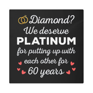 60th Wedding Anniversary I - Diamond Funny Couple Metal Print