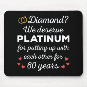 60th Wedding Anniversary I - Diamond Funny Couple Mouse Pad