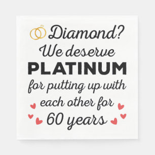60th Wedding Anniversary I - Diamond Funny Couple Napkins