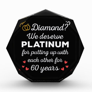 60th Wedding Anniversary I - Diamond Funny Couple Photo Block