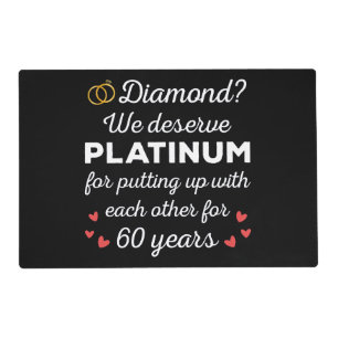 60th Wedding Anniversary I - Diamond Funny Couple Placemat