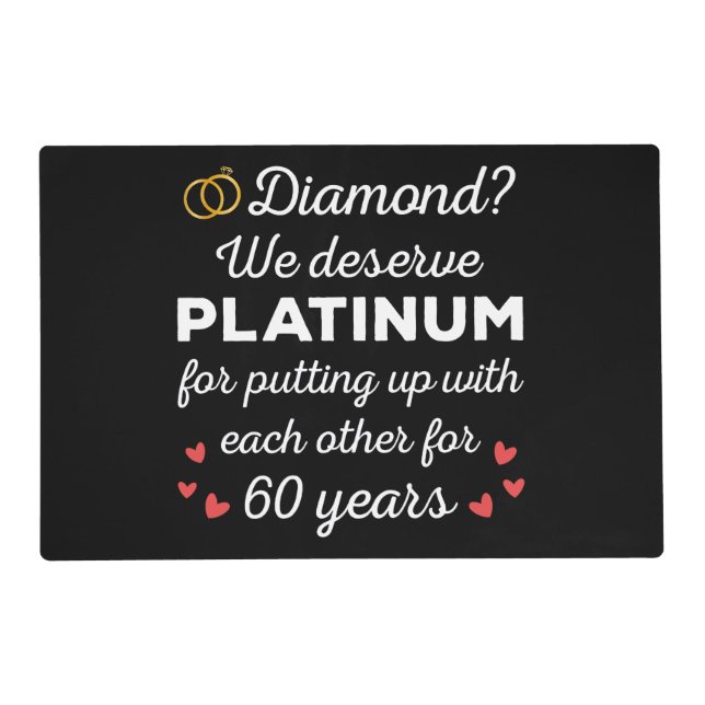 60th Wedding Anniversary I - Diamond Funny Couple Placemat (Front)