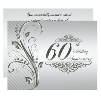 60th Wedding Anniversary Invitations Announcements Zazzle 60th Wedding Anniversary Invitation Card