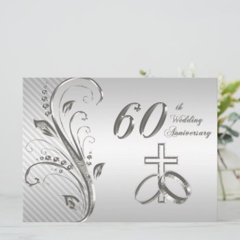 60th Wedding Anniversary Invitation Card by Digitalbcon at Zazzle