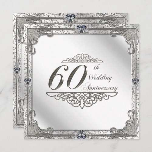 60th Wedding Anniversary Invitation Card