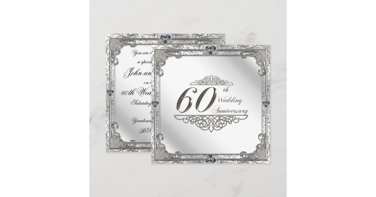 60th Wedding Anniversary Invitation Card | Zazzle
