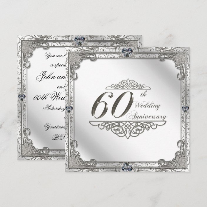 60th Wedding Anniversary Invitation Card | Zazzle.com