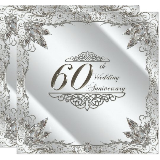  60th  Wedding  Anniversary  Invitation Card  Zazzle