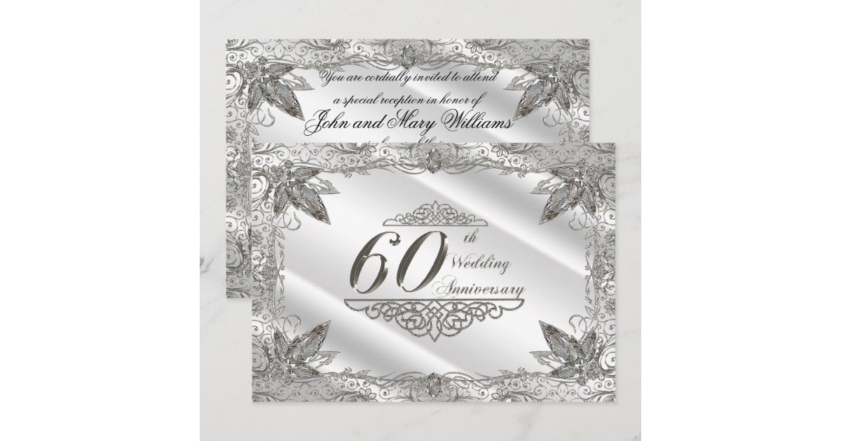 60th Wedding Anniversary Invitation Card | Zazzle