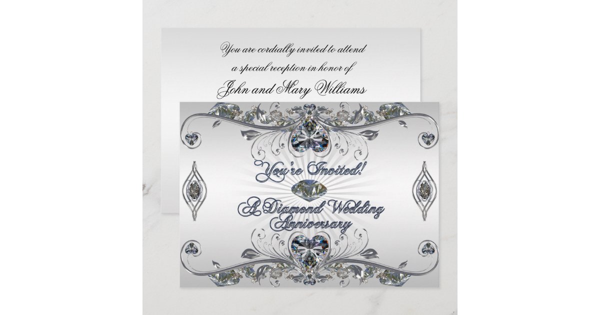 60th Wedding Anniversary Invitation Card | Zazzle