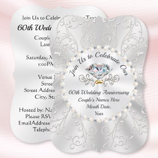 60th Wedding Anniversary Invitation Cards