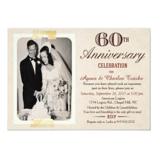  60th  Wedding  Anniversary  Invitations  Announcements  Zazzle