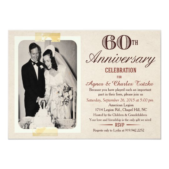 60th Anniversary Invitations Templates