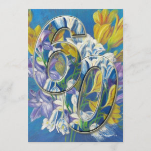 60th Wedding Anniversary Invitation Freesias