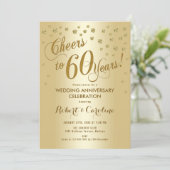 60th Wedding Anniversary Invitation in Gold (Standing Front)