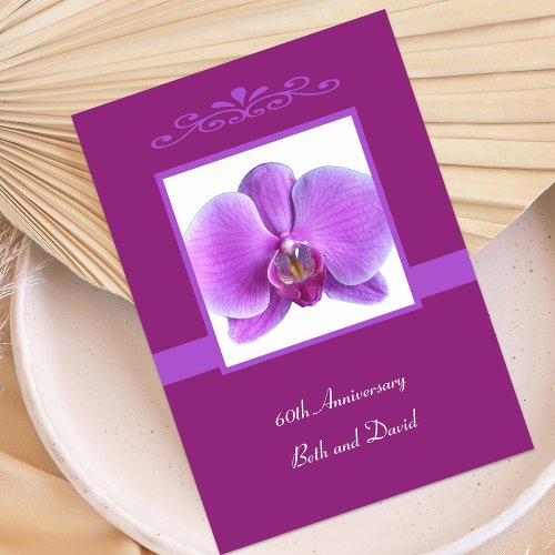 60th Wedding Anniversary Invitation -- Orchid