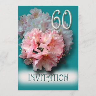60th Wedding Anniversary Invitation rhododendrons