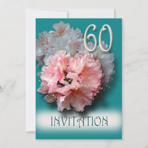 60th Wedding Anniversary Invitation rhododendrons