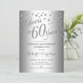 60th Wedding Anniversary Invitation - Silver White (Standing Front)