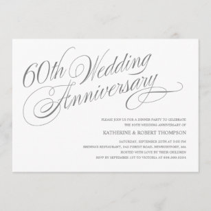 A 60th Diamond Wedding Anniversary Invite, Zazzle