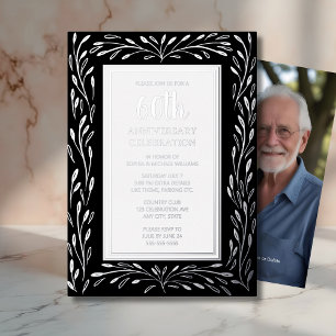 60th Wedding Anniversary Invitations Black