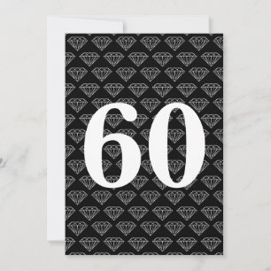60th wedding anniversary invitations with diamonds
