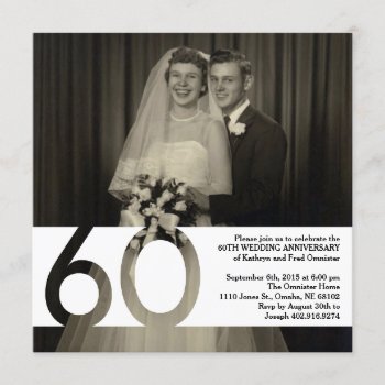 60th Wedding Anniversary Invite 5.25 X 5.25 by PaperandPomp at Zazzle