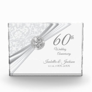 60th Wedding Anniversary Keepsake Design Acrylic Award