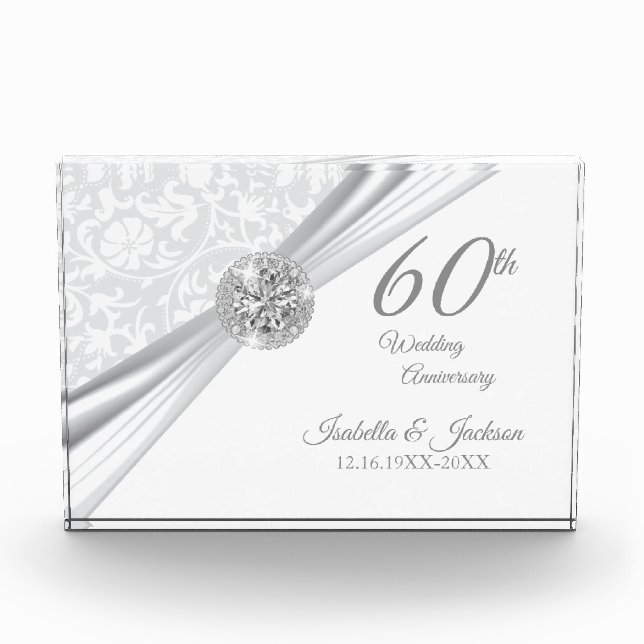 60th Wedding Anniversary Keepsake Design Acrylic Award (Front)
