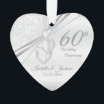 60th Wedding Anniversary Keepsake Design Ornament<br><div class="desc">⭐⭐⭐⭐⭐ 5 Star Review. 🥇AN ORIGINAL COPYRIGHT ART DESIGN by Donna Siegrist ONLY AVAILABLE ON ZAZZLE! 60th /75th Diamond Wedding Anniversary Keepsake Design Ornament ready for you to personalize. Can also be used for other occasions such as a birthday, friendship, bridal gift, etc... by simply changing the wording. ⭐This Product...</div>