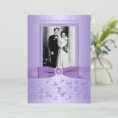 60th Wedding Anniversary Lilac Floral Invitation (Standing Front)