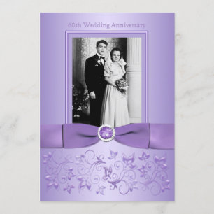 60th Wedding Anniversary Lilac Floral Invitation