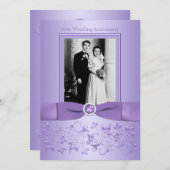 60th Wedding Anniversary Lilac Floral Invitation (Front/Back)