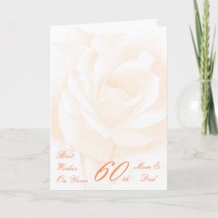 60th Wedding Anniversary Mom & Dad Ivory Rose Card